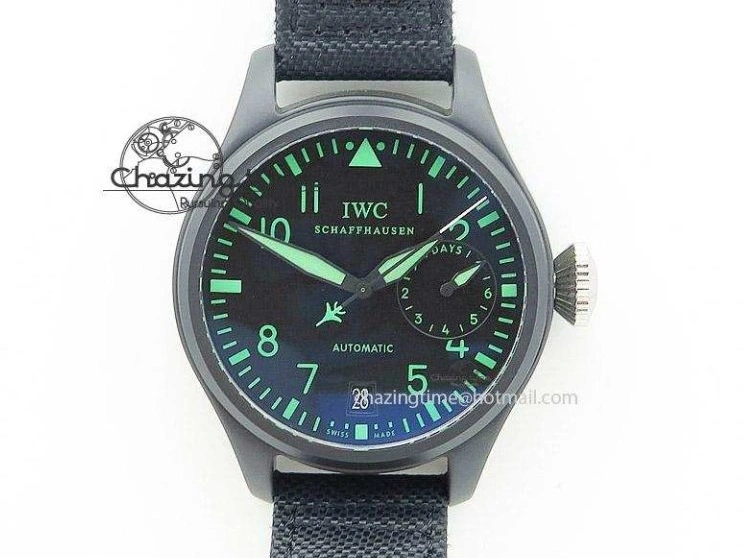 MIROTIME 0123 Big Pilot IW510301 Satin-Polished RG YLF Best Edition Black Dial On Leather Strap A Flexible 7222